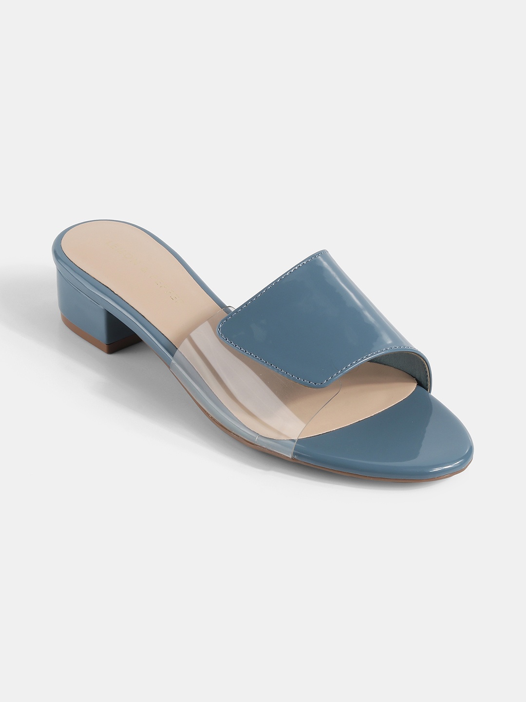 

LEMON & PEPPER Pointed Toe Wedges Mules, Blue