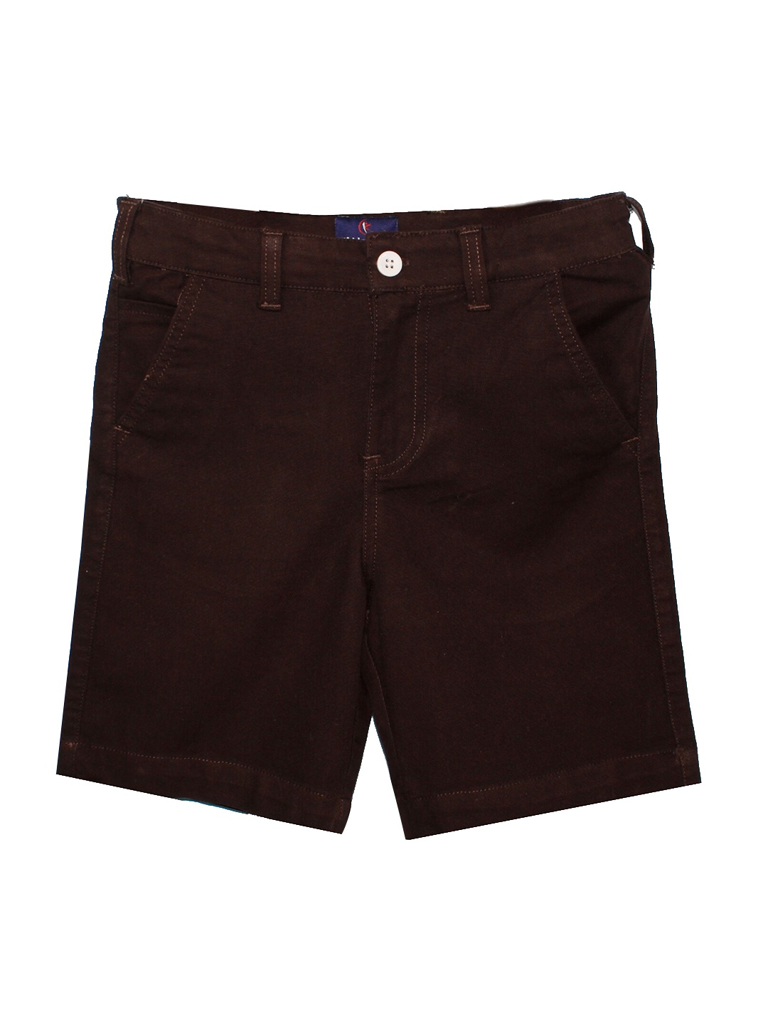 

KiddoPanti Boys Mid-Rise Knee Length Shorts, Coffee brown