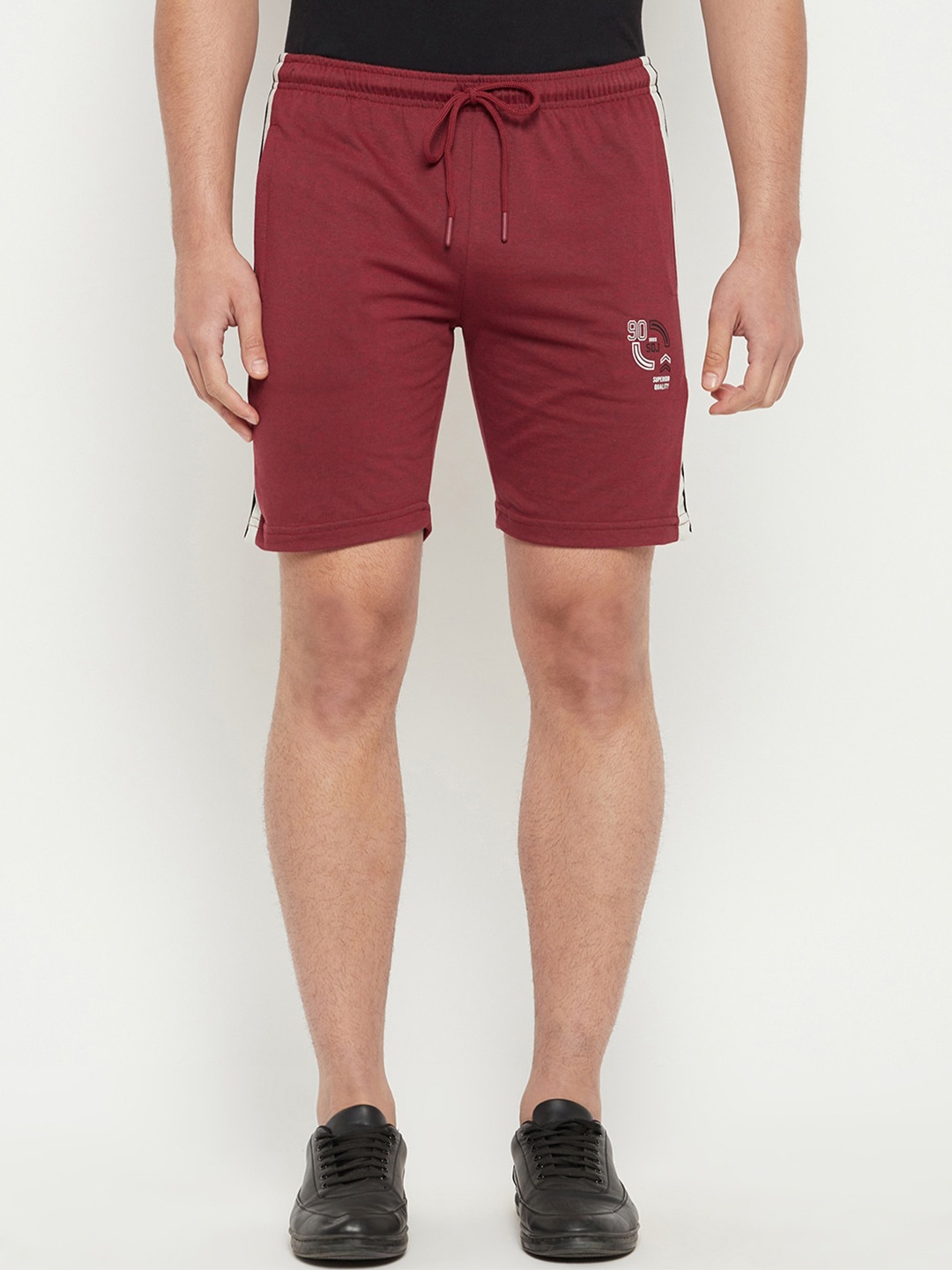 

Duke Men Mid-Rise Cotton Shorts, Maroon