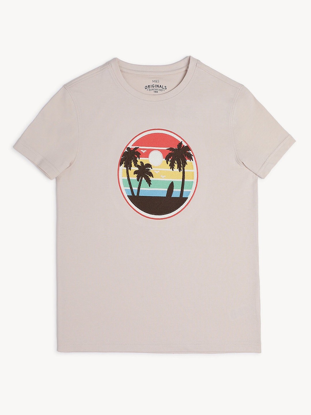 

Marks & Spencer Boys Graphic Printed Pure Cotton T-shirt, Grey