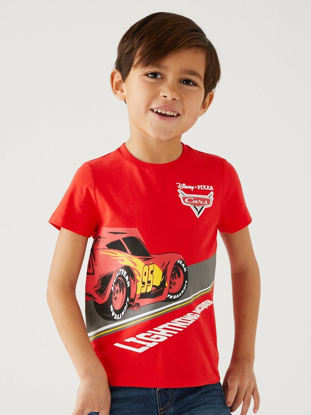 

Marks & Spencer Boys Graphic Printed Pure Cotton T-shirt, Red