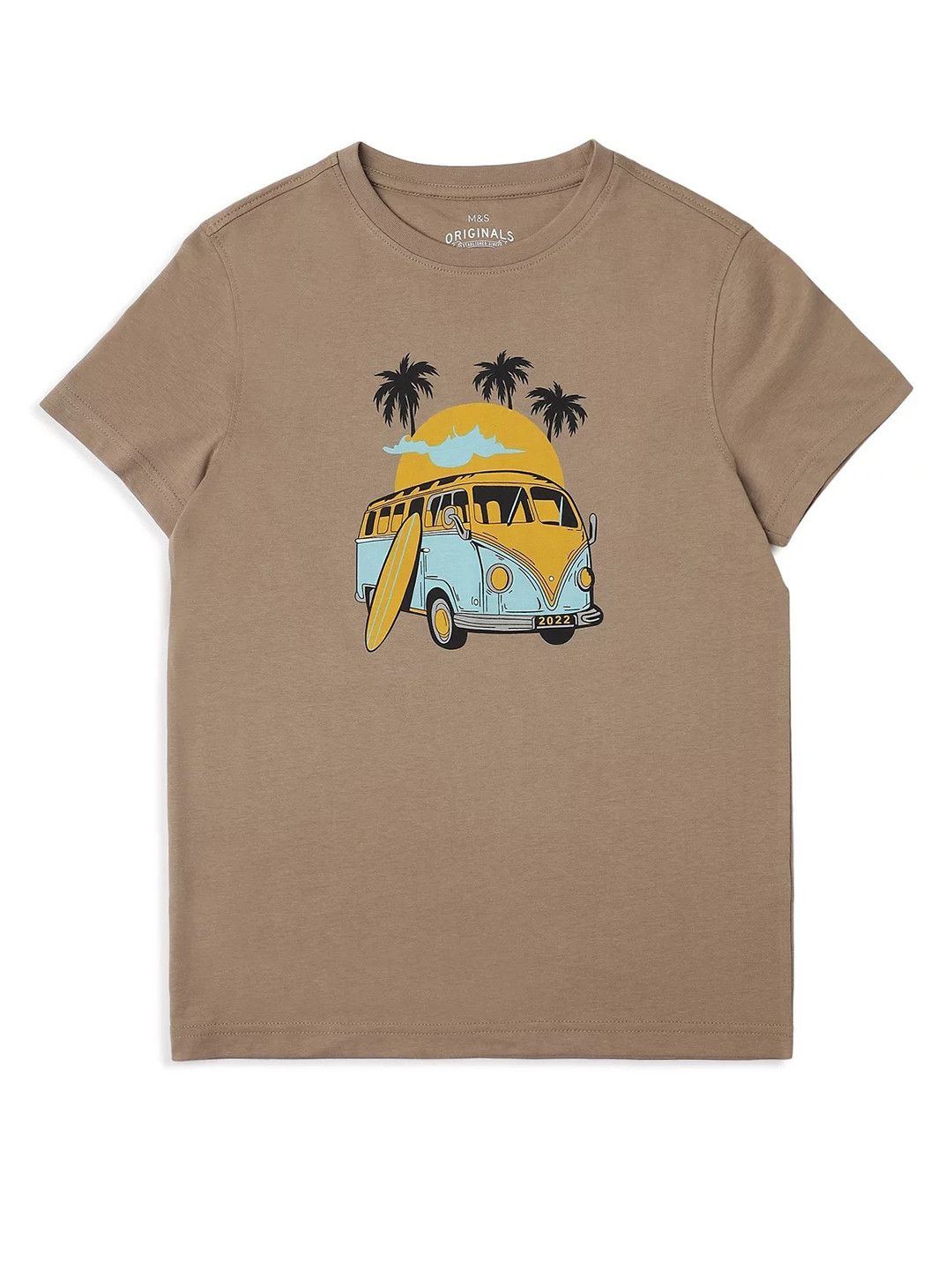 

Marks & Spencer Boys Graphic Printed Pure Cotton T-shirt, Brown