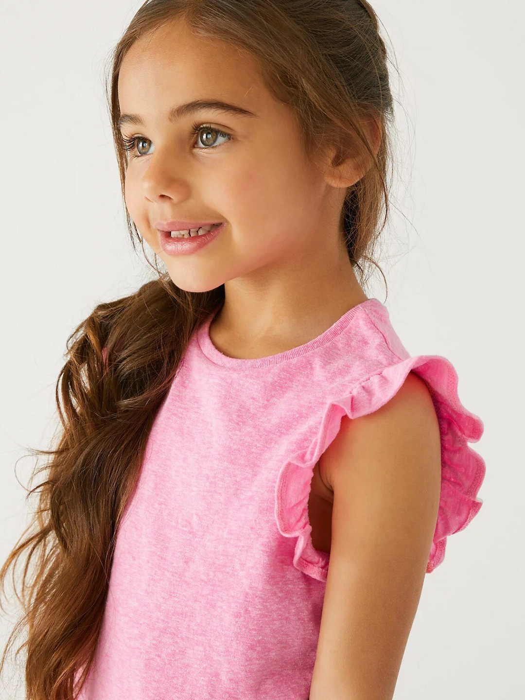 

Marks & Spencer Girls Ruffles detailed T-shirt, Pink