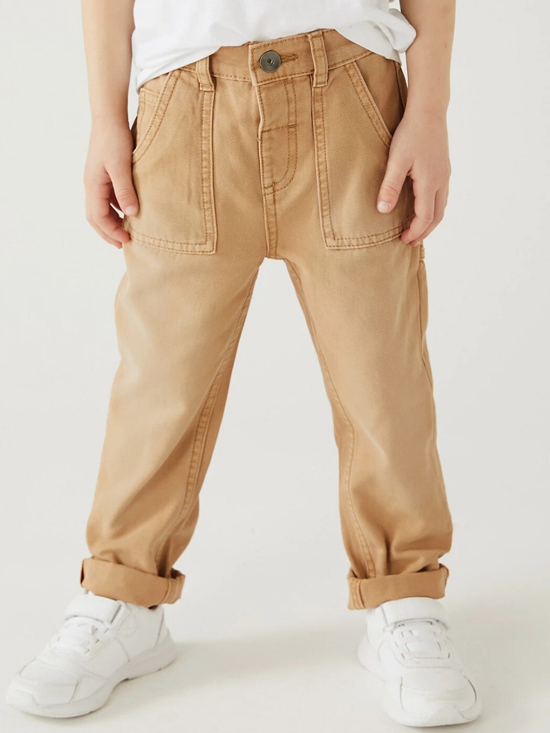 

Marks & Spencer Boys Regular Fit Pure Cotton Trousers, Brown