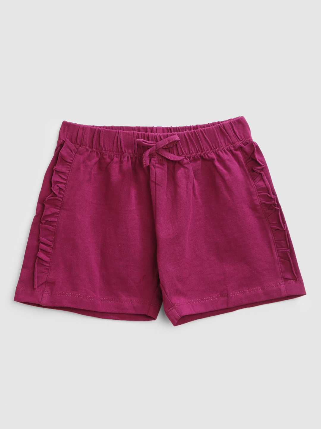 

YK Girls Mid-Rise Cotton Regular Shorts, Pink