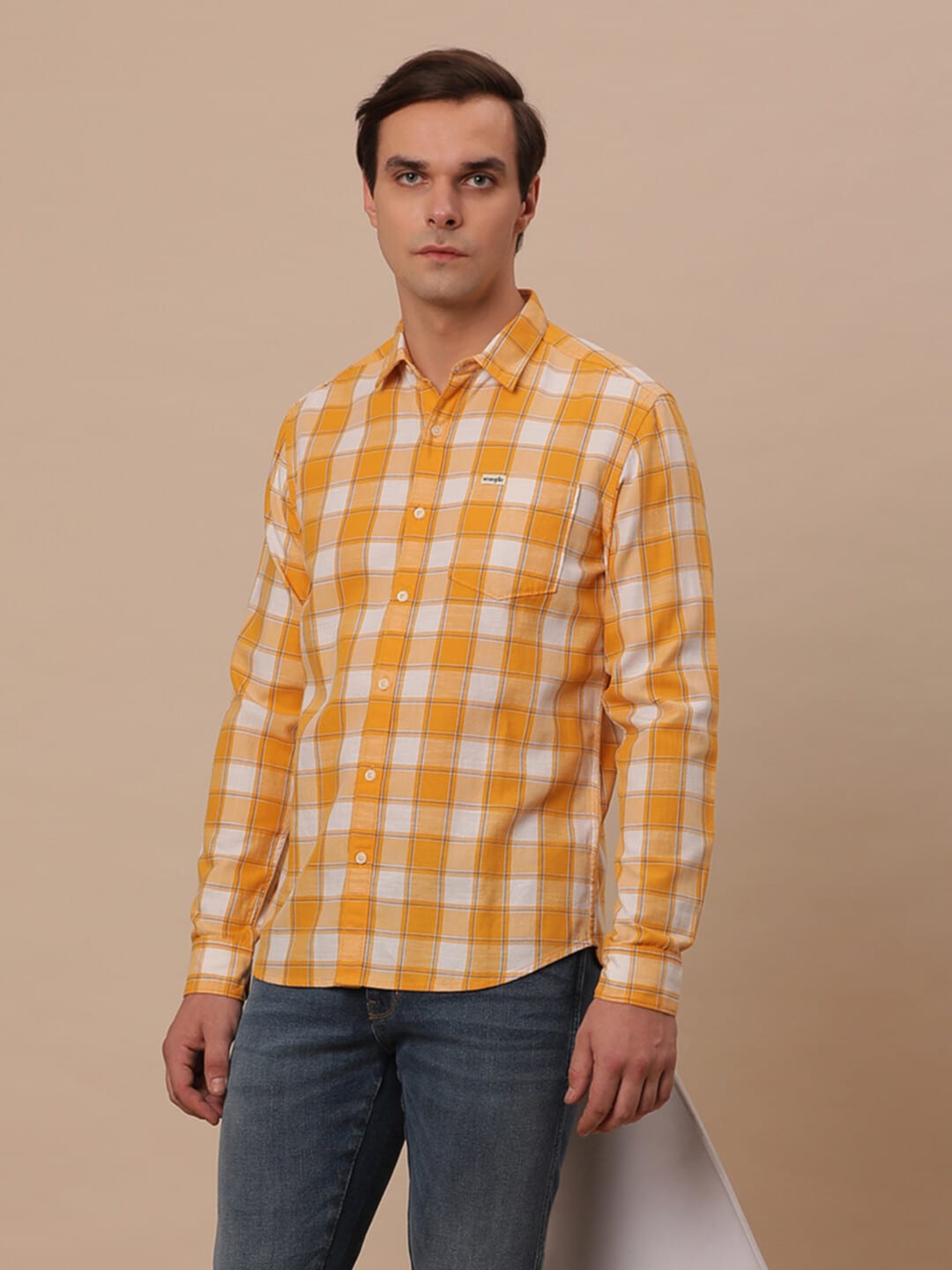 

Wrangler Buffalo Checked Cotton Casual Shirt, Orange