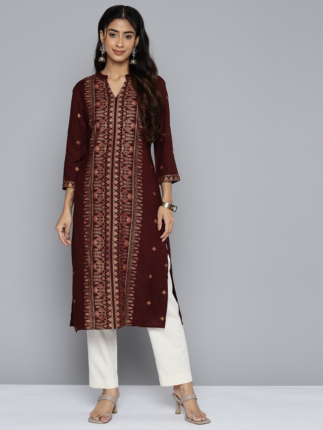 

HERE&NOW Women Coffee Brown Kurta