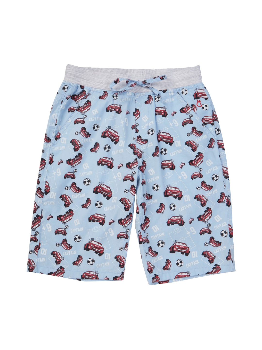 

Gini and Jony Boys Conversational Printed Mid Rise Cotton Shorts, Blue