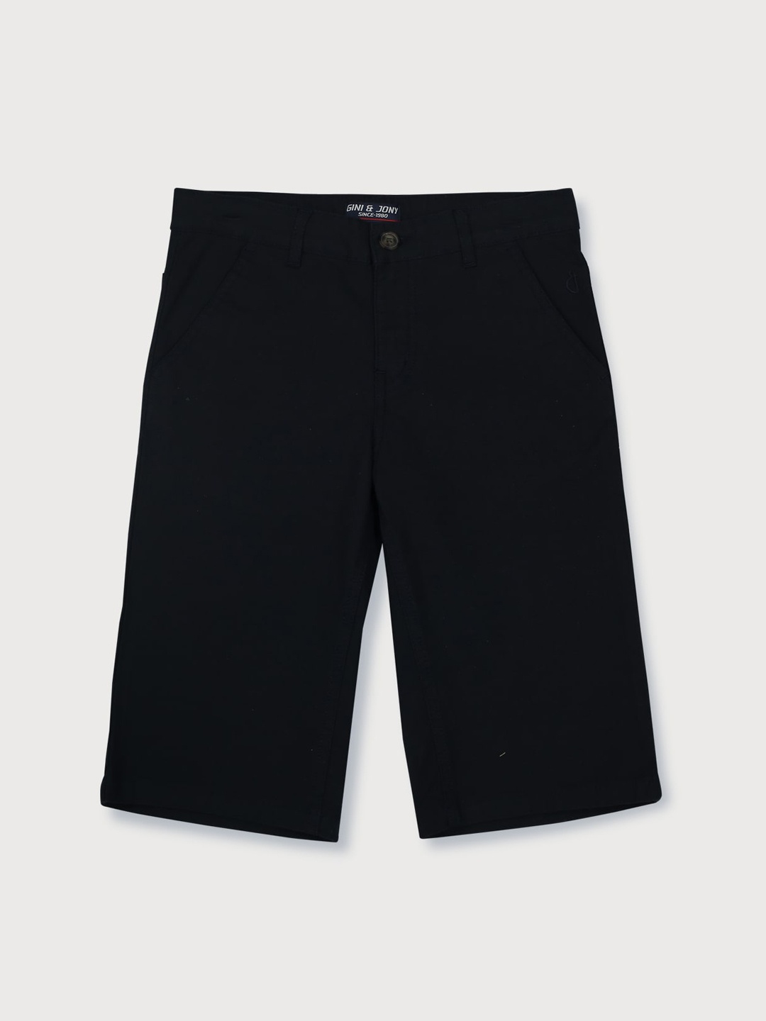 

Gini and Jony Boys Mid-Rise Cotton Shorts, Black