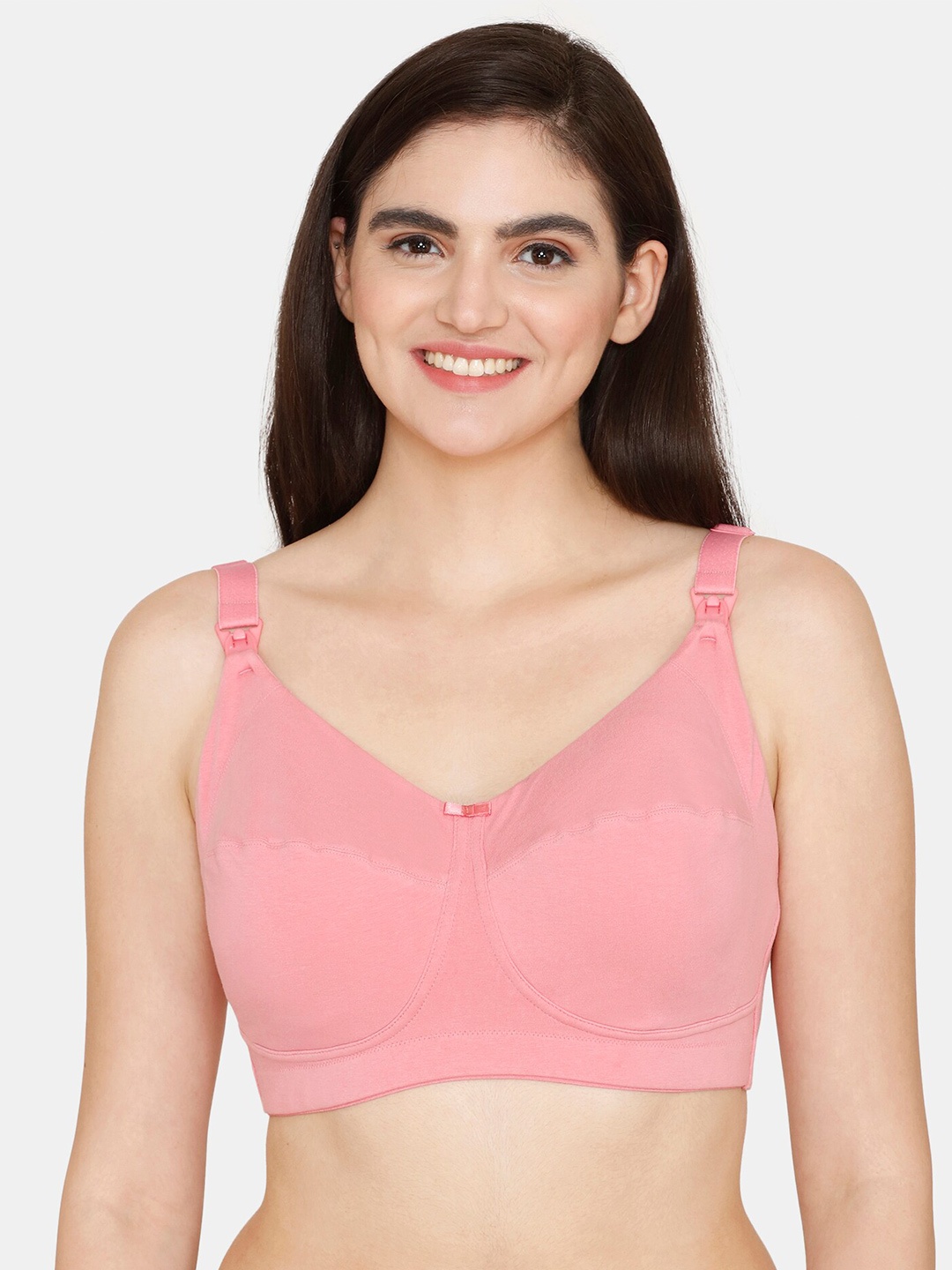 

Zivame Full Coverage All Day Comfort Non Padded Maternity Bra, Pink