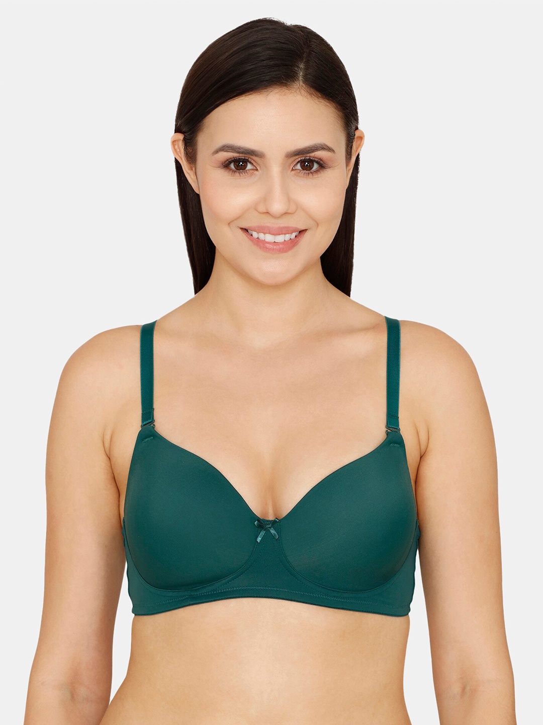 

Zivame Half Coverage Lightly Padded All Day Comfort T-Shirt Bra, Green