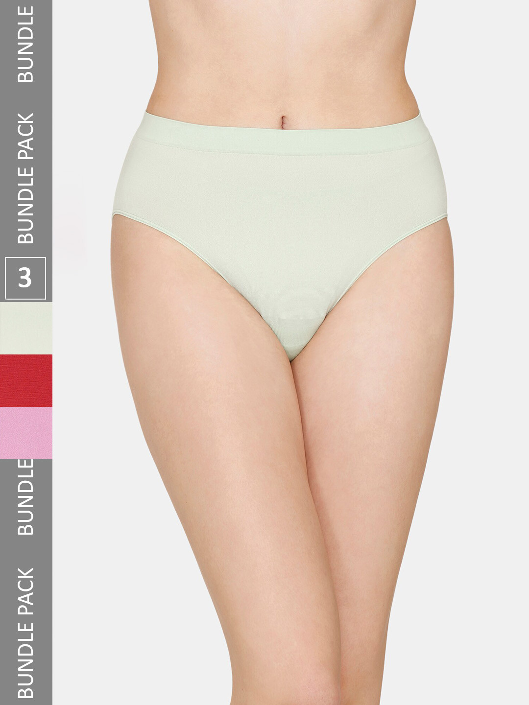 

Zivame Women Pack Of 3 Low-Rise Pure Cotton Hipster Briefs, Pink