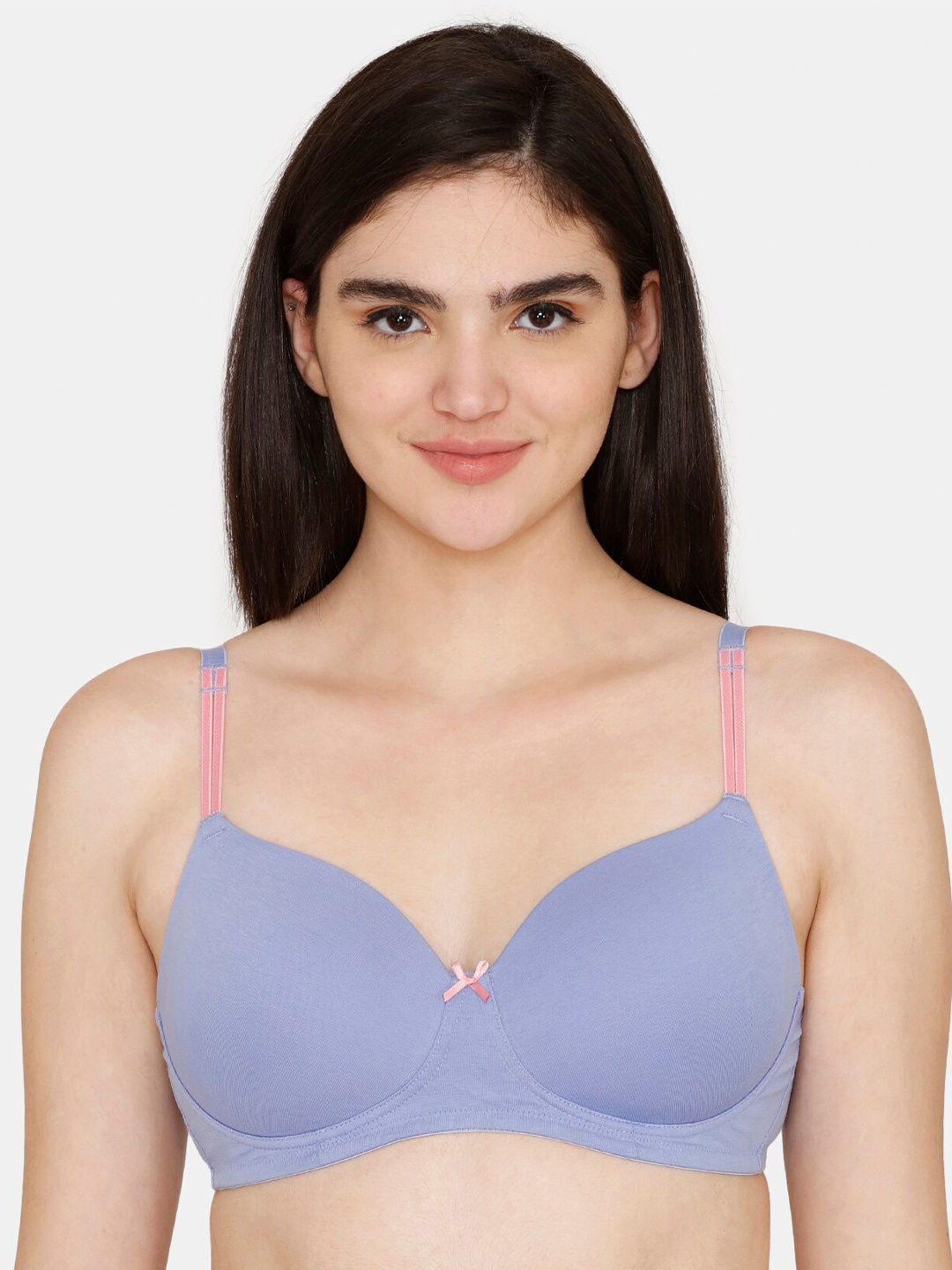 

Zivame Half Coverage All Day Comfort Lightly Padded T-Shirt Bra, Blue