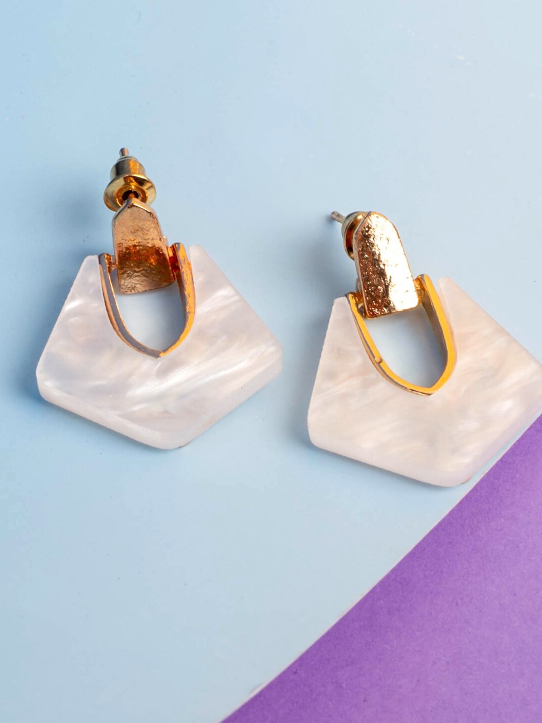 

Jewelz Gold-Plated Contemporary Drop Earrings