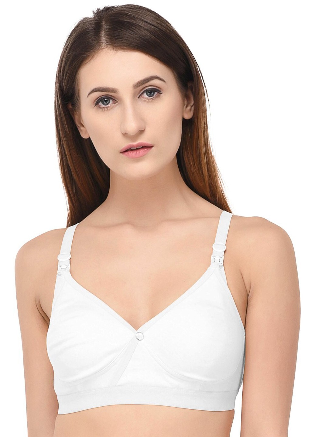 

Fabme Full Coverage All Day Comfort Seamless Cotton Maternity Bra, White