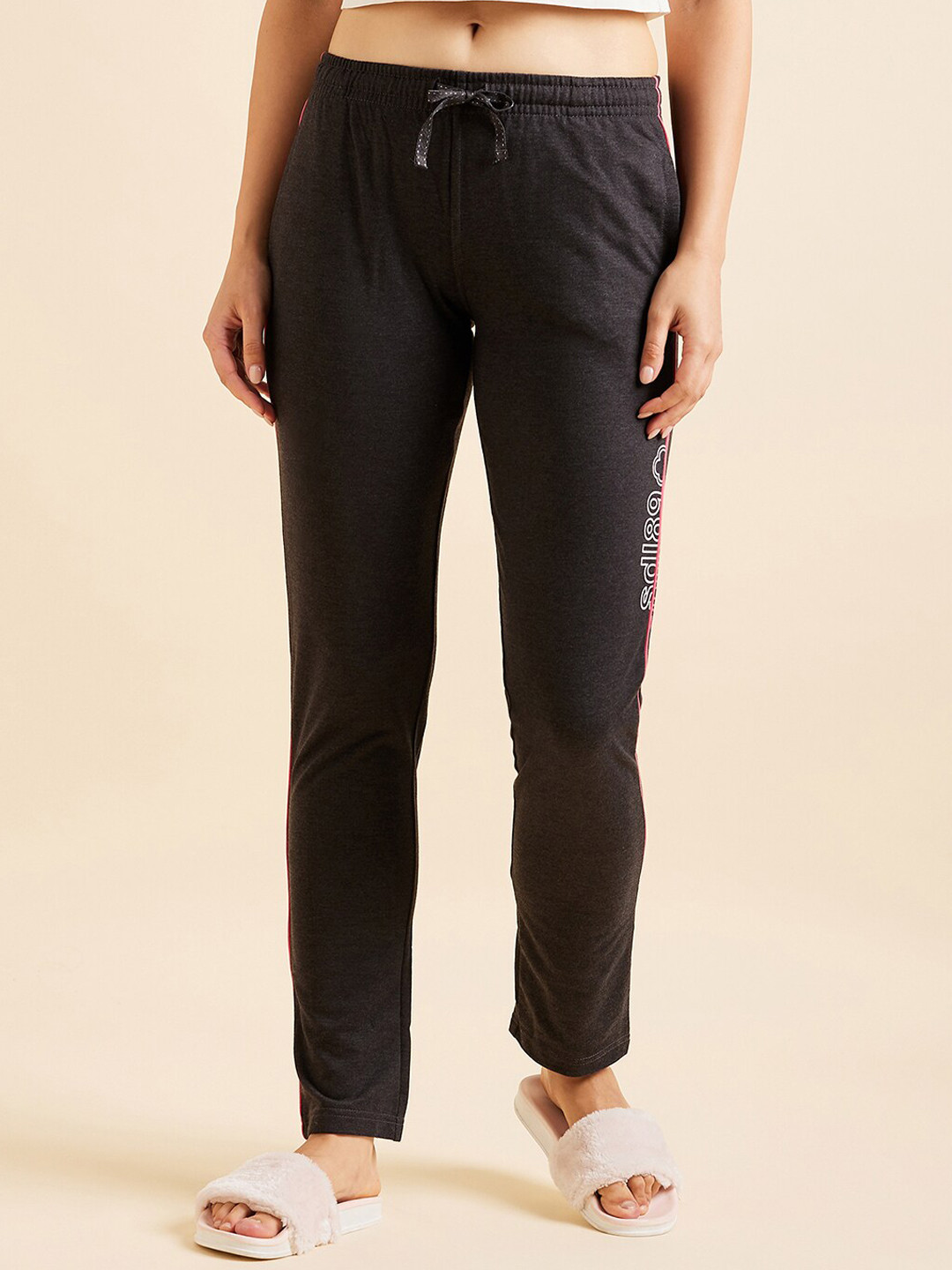 

Sweet Dreams Women Charcoal Relaxed Straight-Leg Lounge Pant