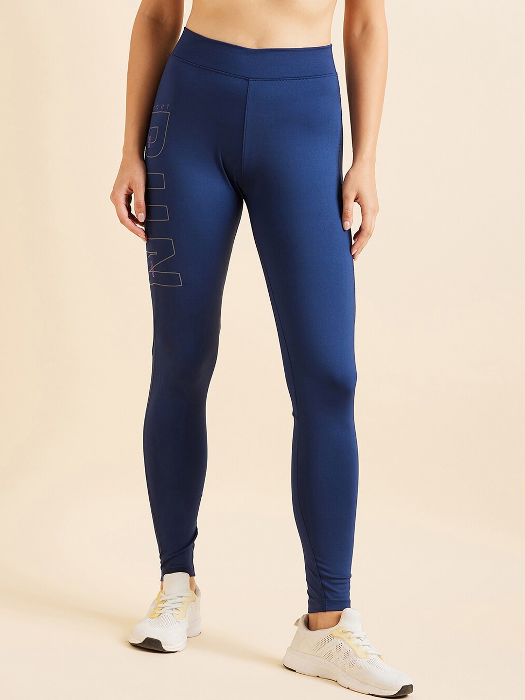 

Sweet Dreams Navy Blue Printed Detail Ankle Length Tights