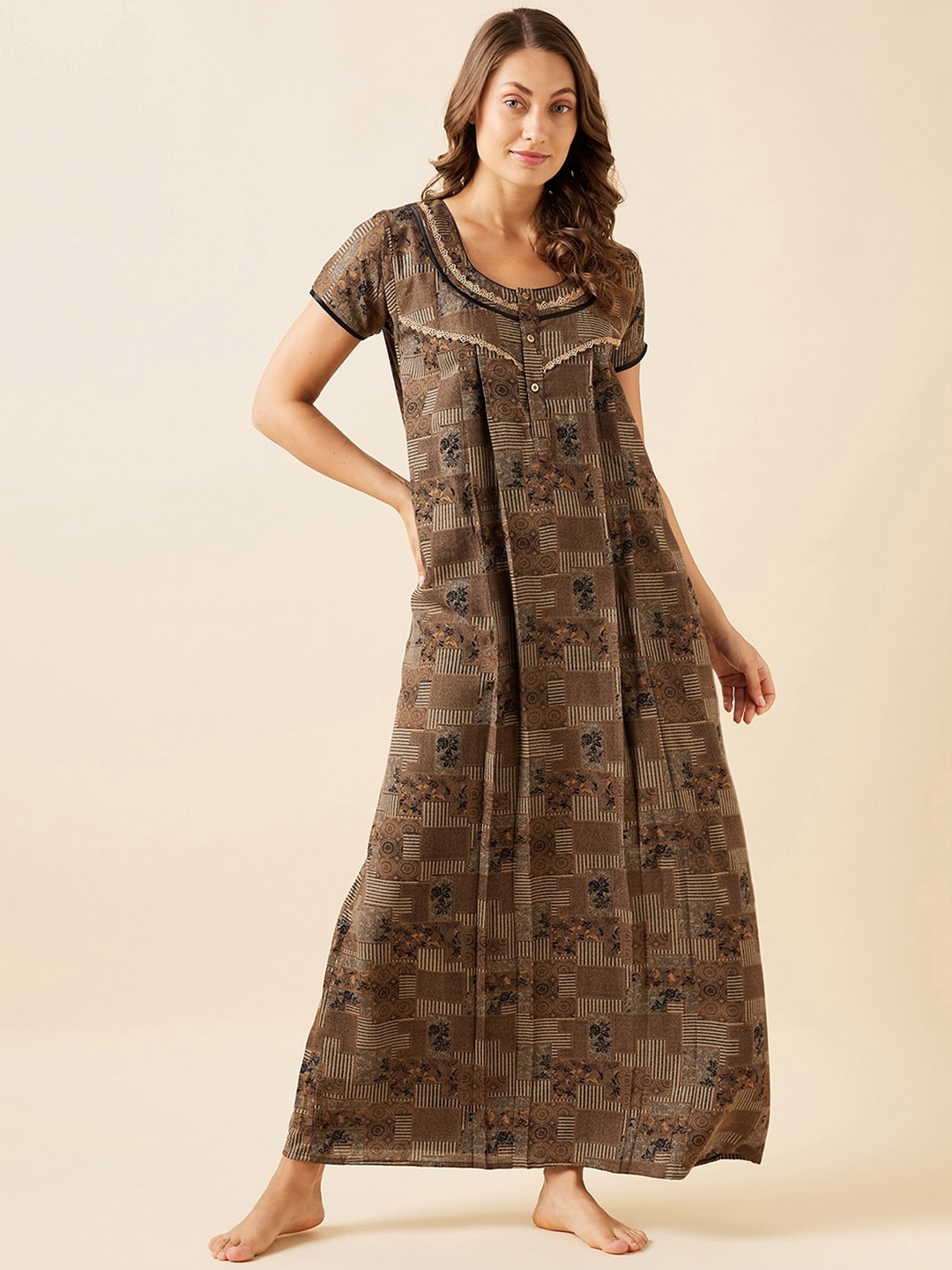 

Sweet Dreams Printed Maxi Nightdress, Khaki