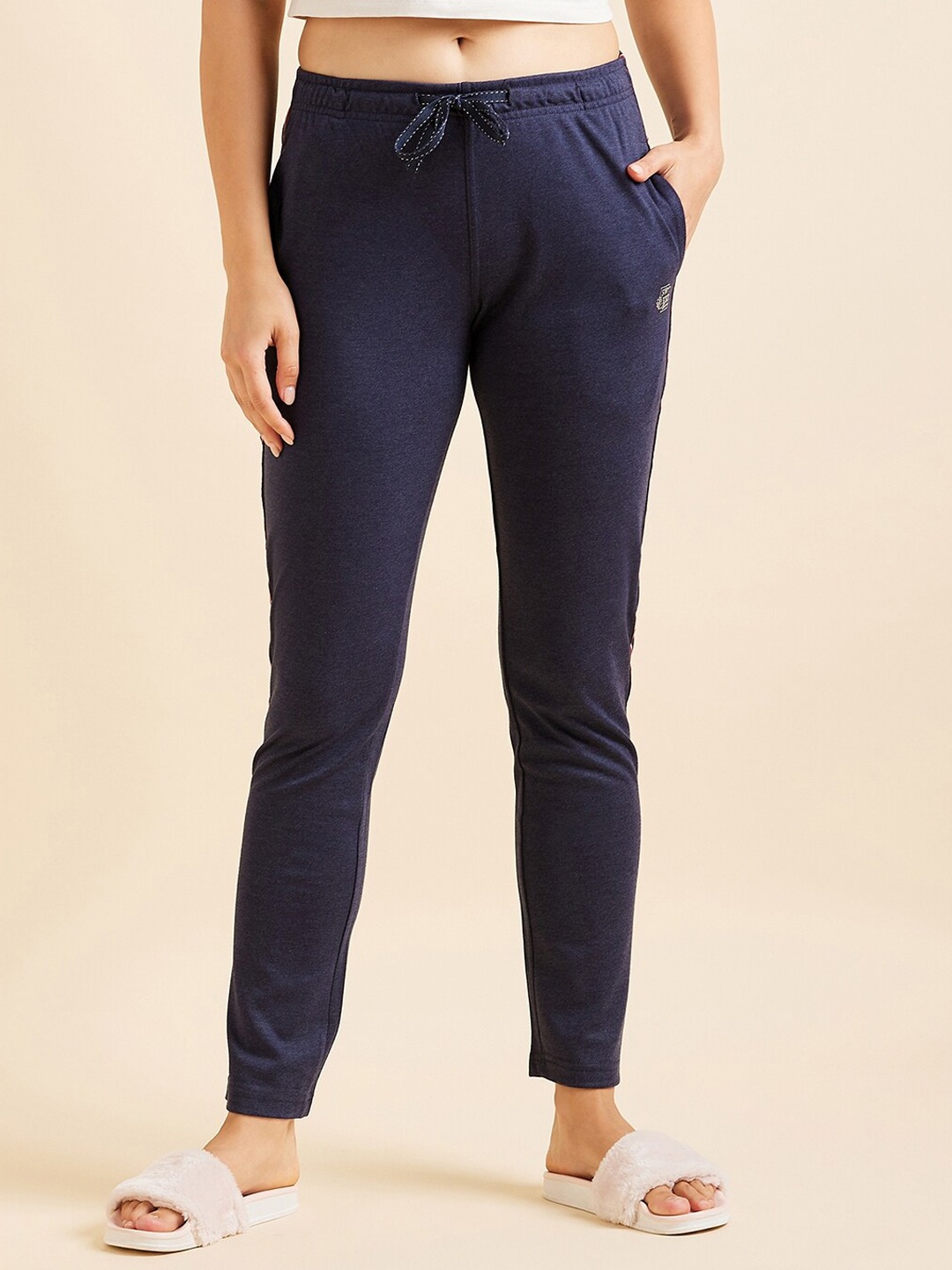 

Sweet Dreams Women Navy Blue Relaxed Straight-Leg Lounge Pant