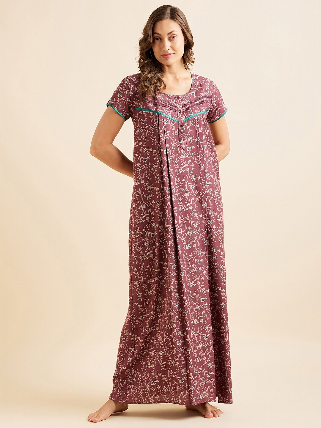 

Sweet Dreams Pink Floral Printed Maxi Nightdress