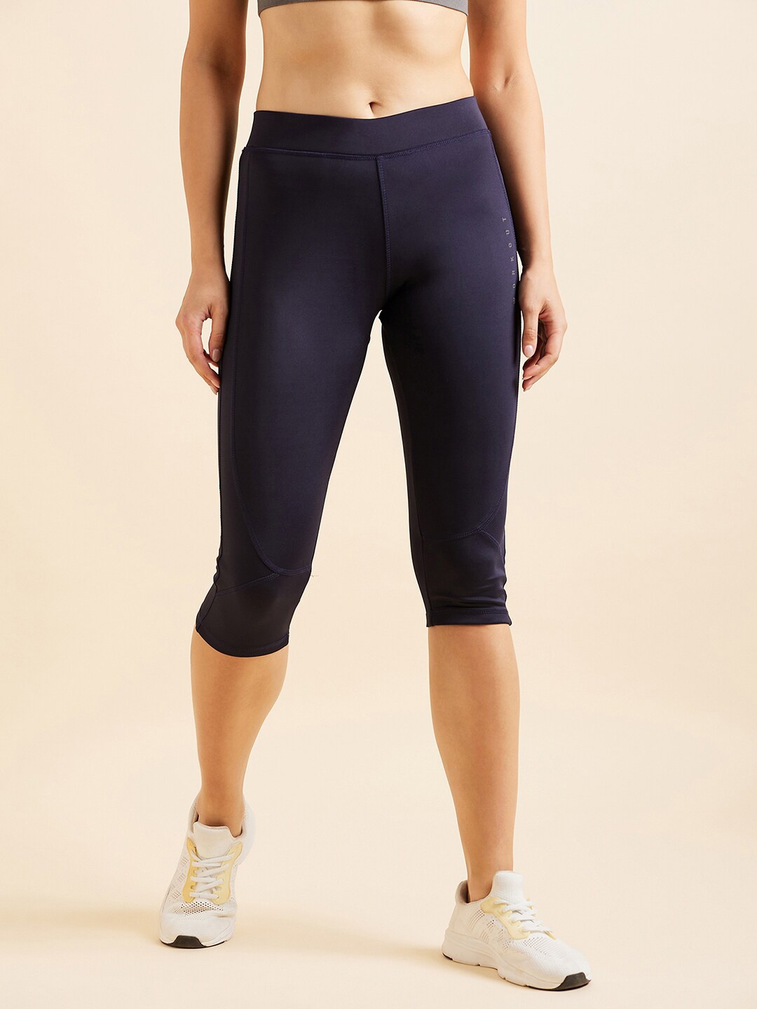 

Sweet Dreams Women Navy Blue Mid-Rise Training & Gym Cotton Capris