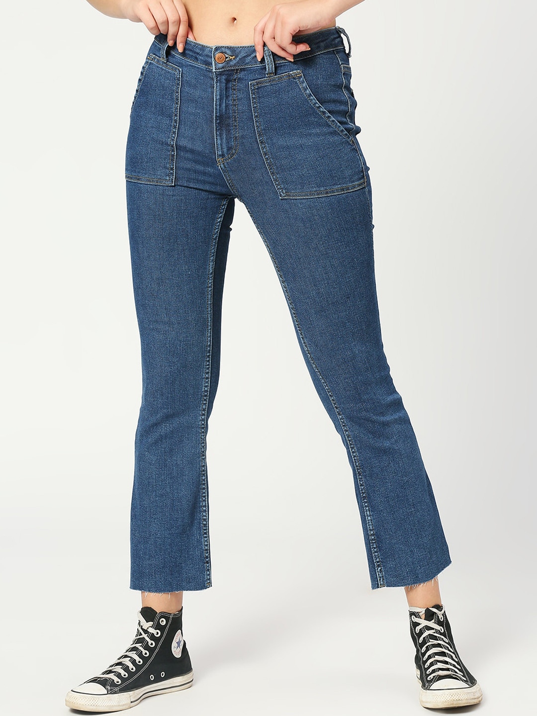 

LOVEGEN Women Flared High-Rise Stretchable Jeans, Blue