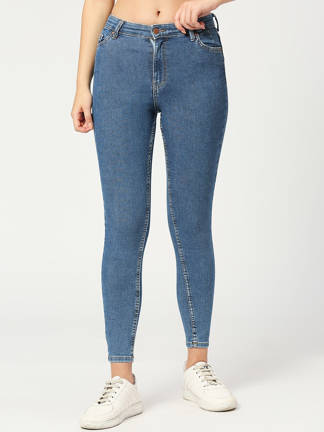 

LOVEGEN Women Skinny Fit High-Rise Clean Look Stretchable Jeans, Blue