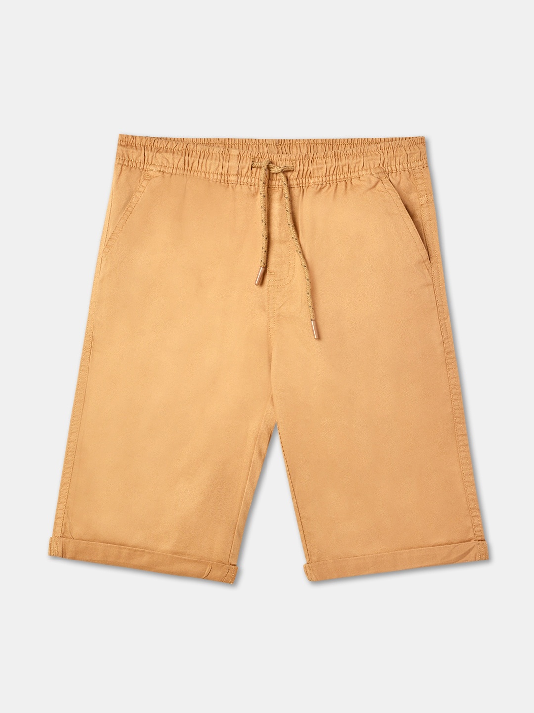 

R&B Boys Mid-Rise Cotton Shorts, Orange