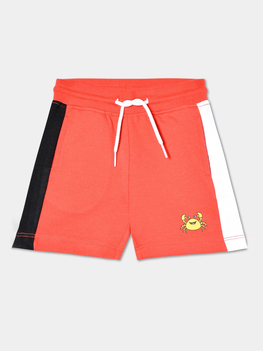 

R&B Boys Mid-Rise Cotton Shorts, Red