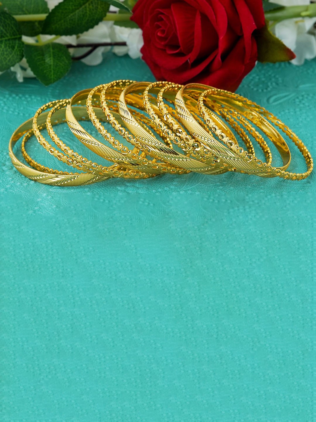

MANSIYAORANGE Set Of 12 Gold-Plated Bangles