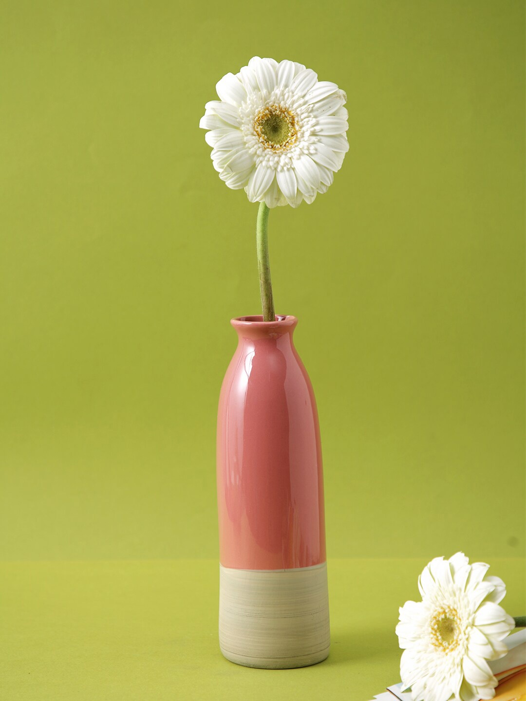 

TAYHAA Pink Bottle Designed Dual Tone Ceramic Vase