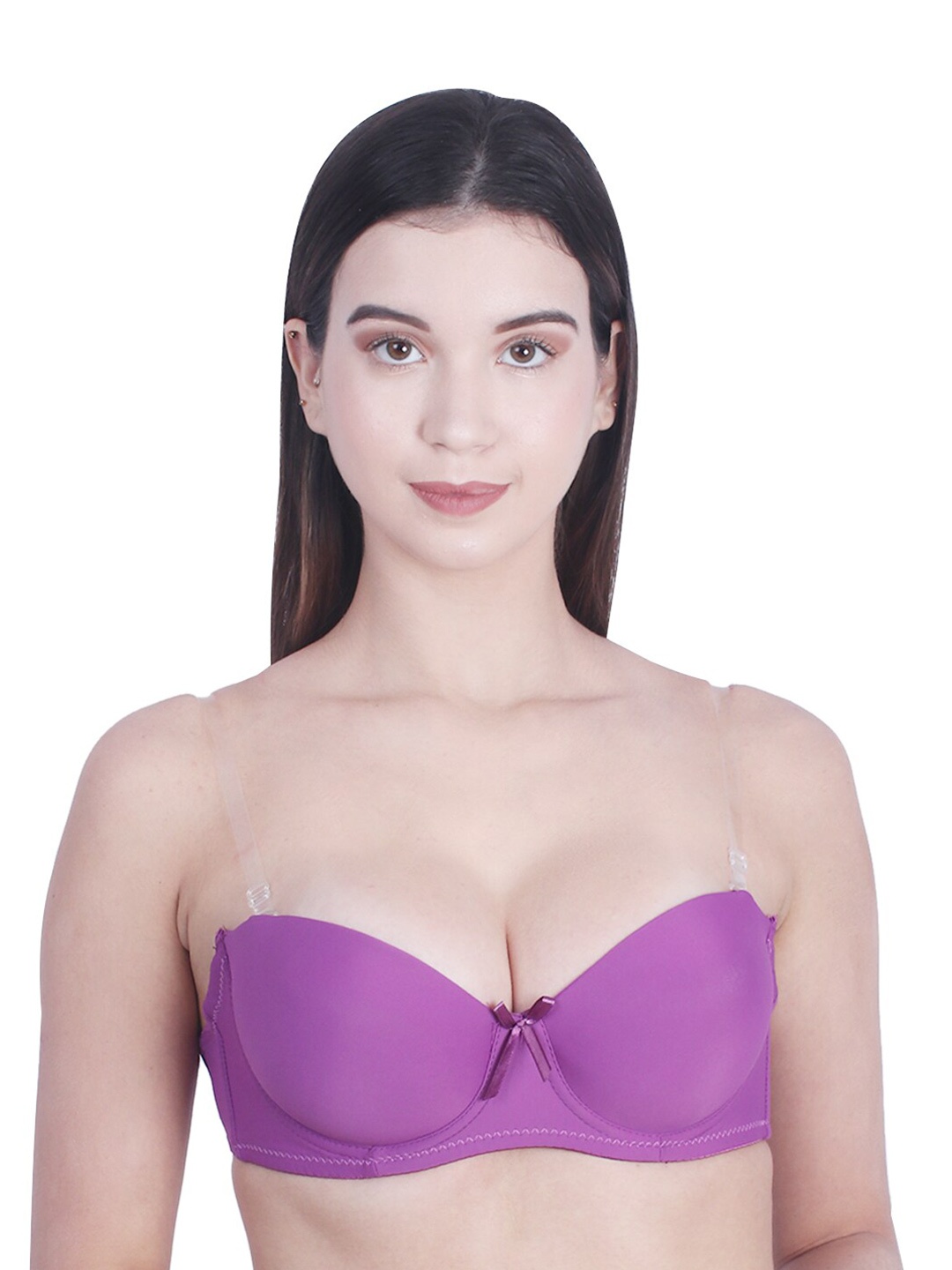 

BRACHY Medium Coverage Underwired Heavily Padded All Day Comfort Seamless Balconette Bra, Purple