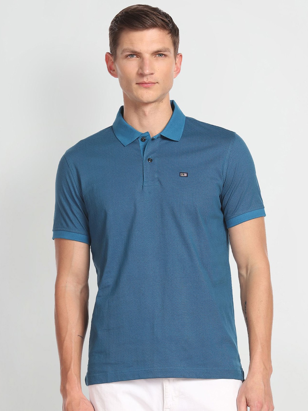 

Arrow Sport Polo Collar Pure Cotton T-Shirt, Blue