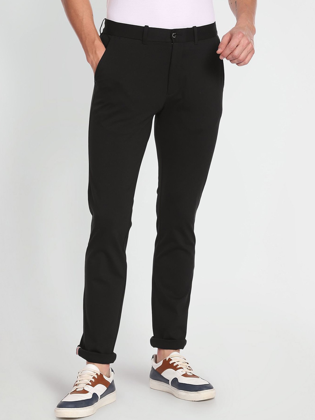

Arrow Sport Men Jackson Skinny Fit Solid Trousers, Black