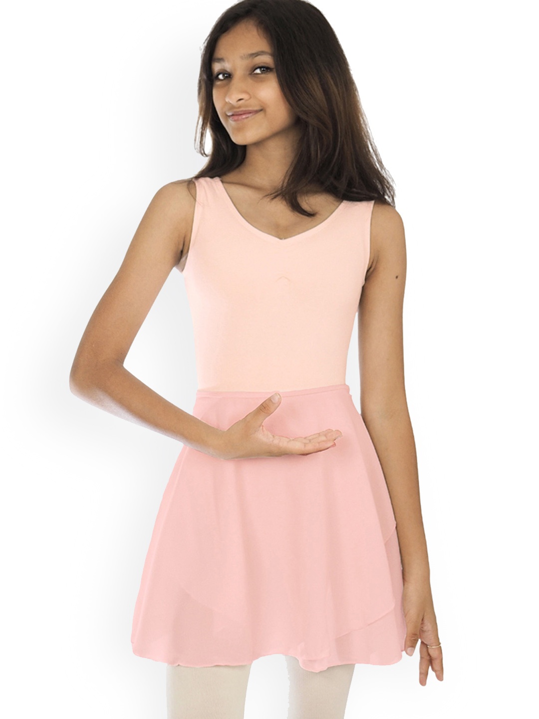 

IKAANYA Girls Ballet Tank Leotard Bodysuit, Peach