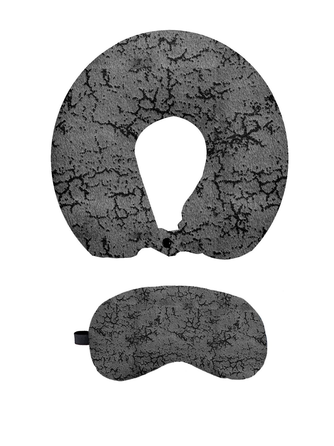 

Lushomes Self-Designed Velvet Neck Pillow & Eye Mask, Grey