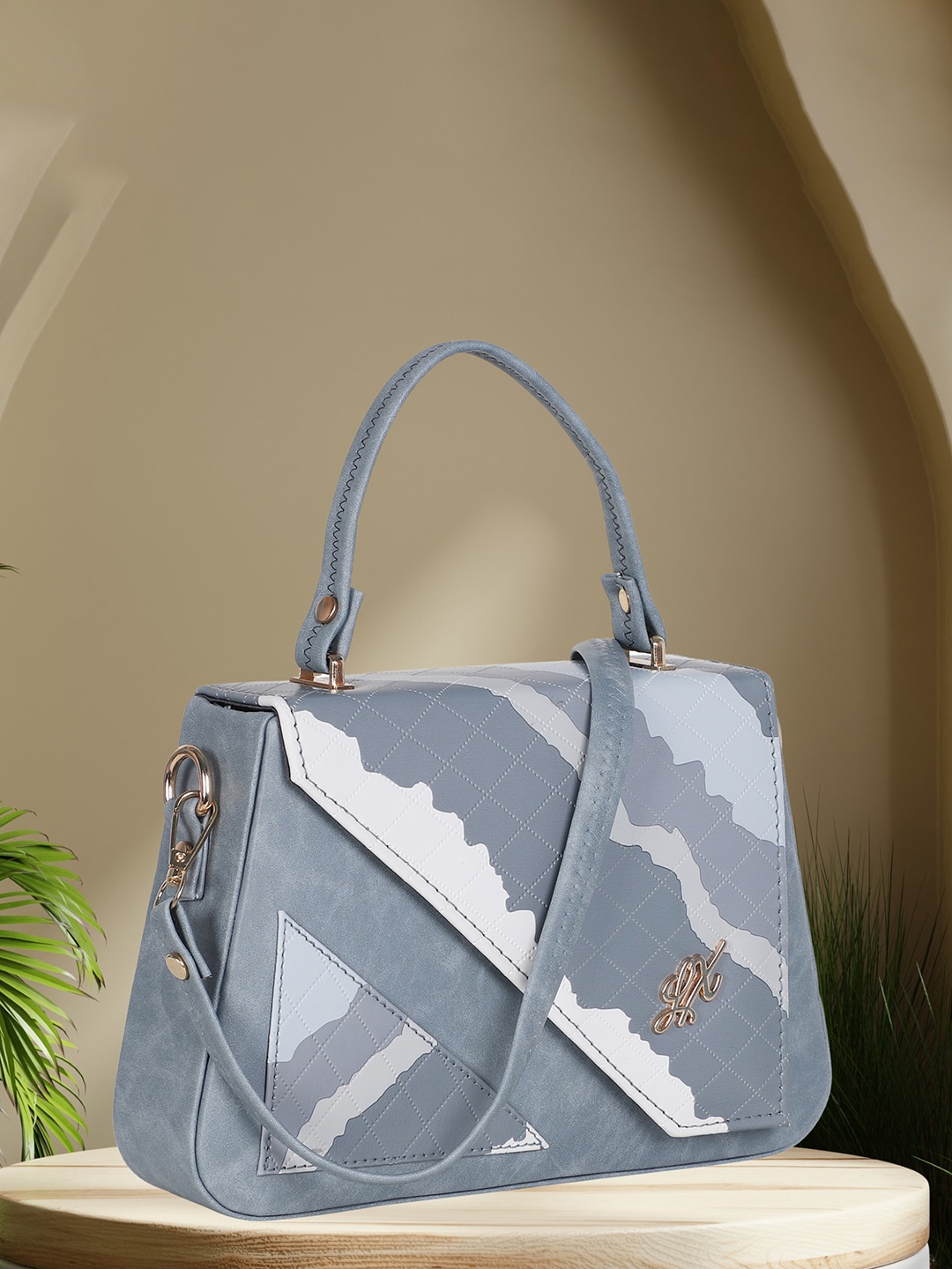 

LEKHX Structured Handheld Bag, Grey
