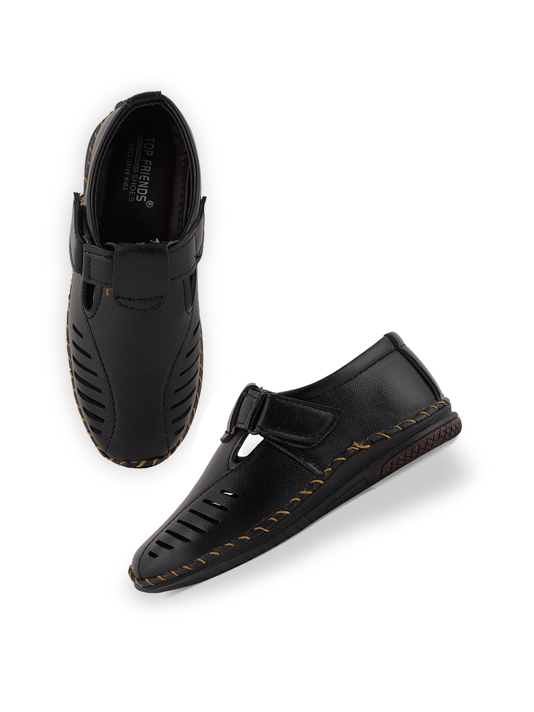 

Style Shoes Boys Textured Shoe-Style Sandals, Black