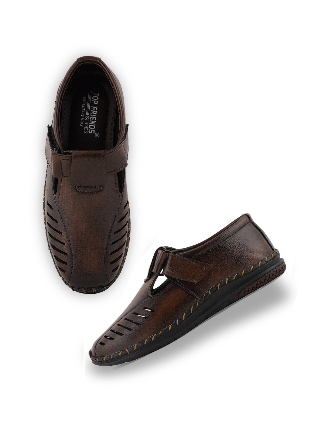 

Style Shoes Boys Textured Shoe-Style Sandals, Brown