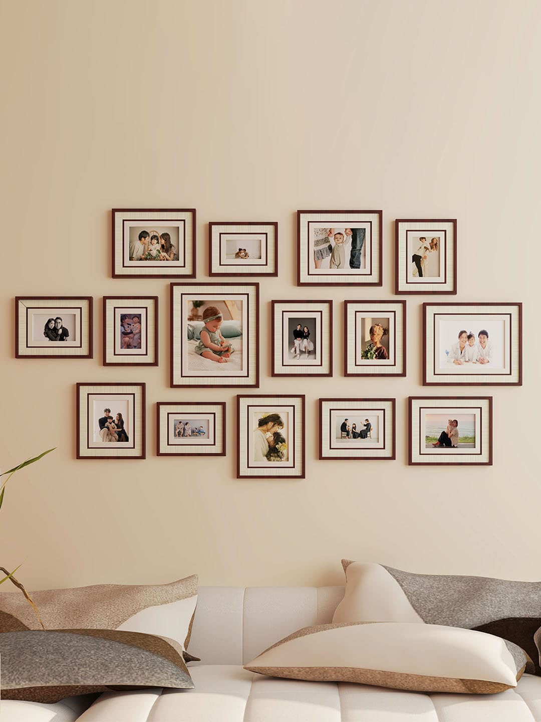 

Art Street Brown 15 Pieces 3D Premium Wall Photo Frames
