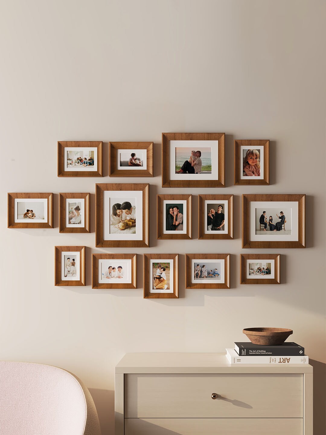 

Art Street Brown 15 Pieces 3D Premium Wall Photo Frames