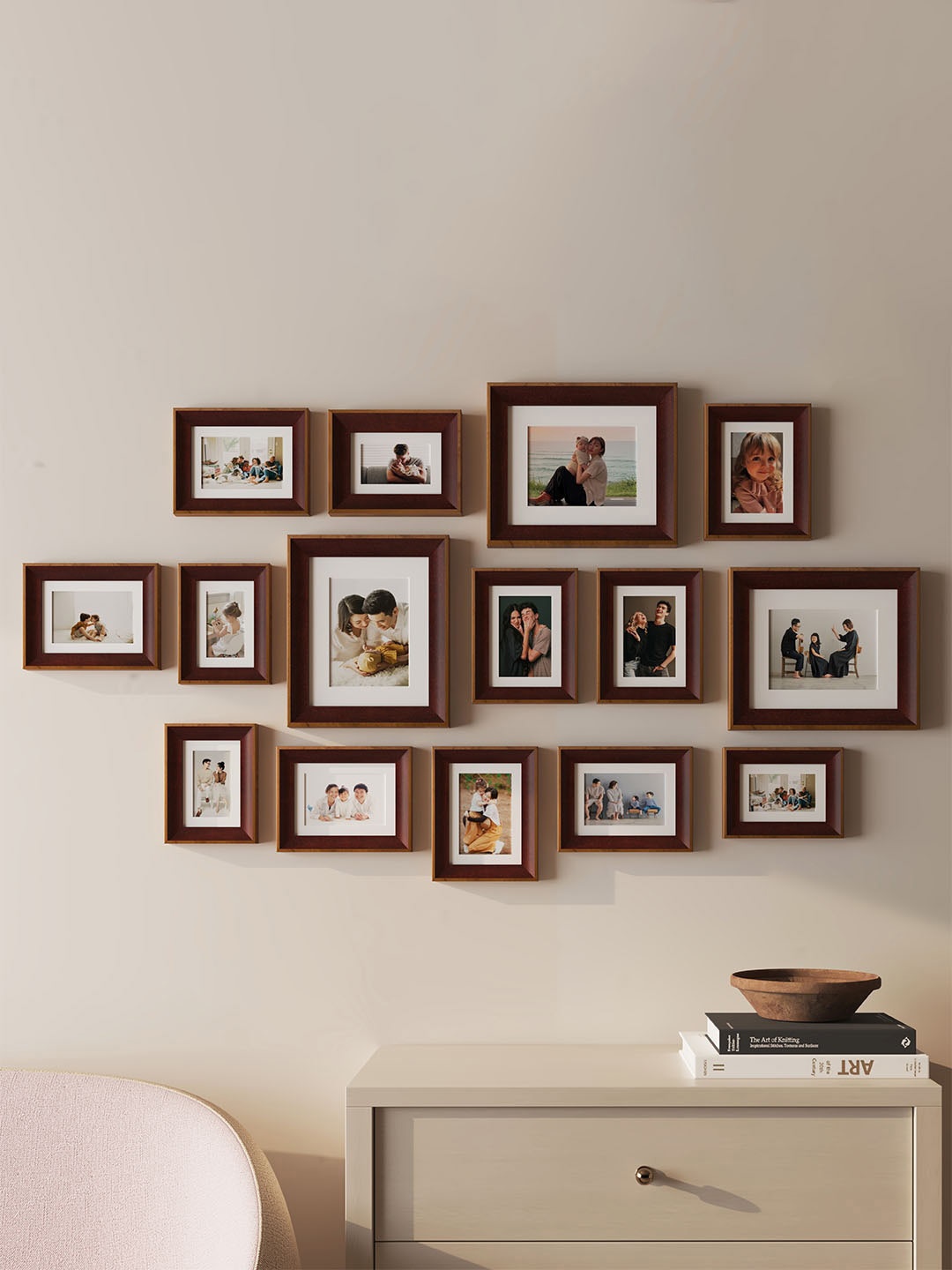 

Art Street Brown 15 Pieces Wooden 3D Wall Photo Frames