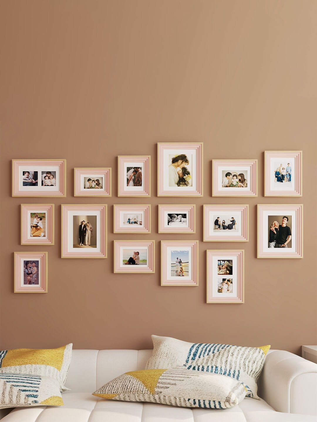 

Art Street Pink & Brown 16 Pieces 3D Wall Photo Frames
