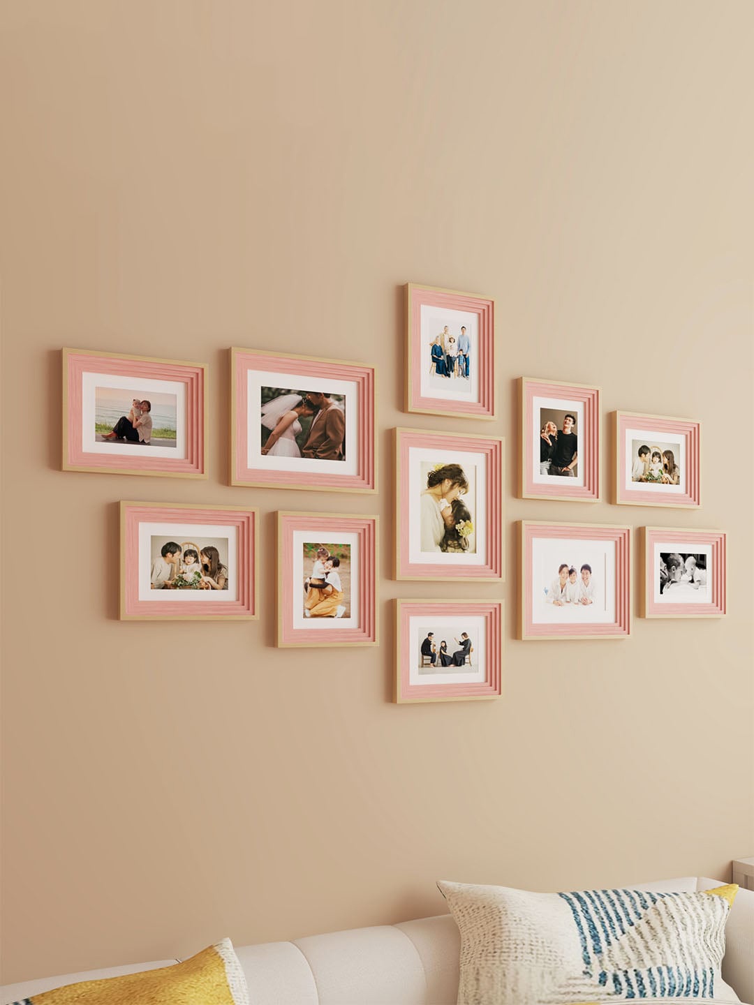 

Art Street Pink 11 Pieces 3D Wall Wooden Photo Frames