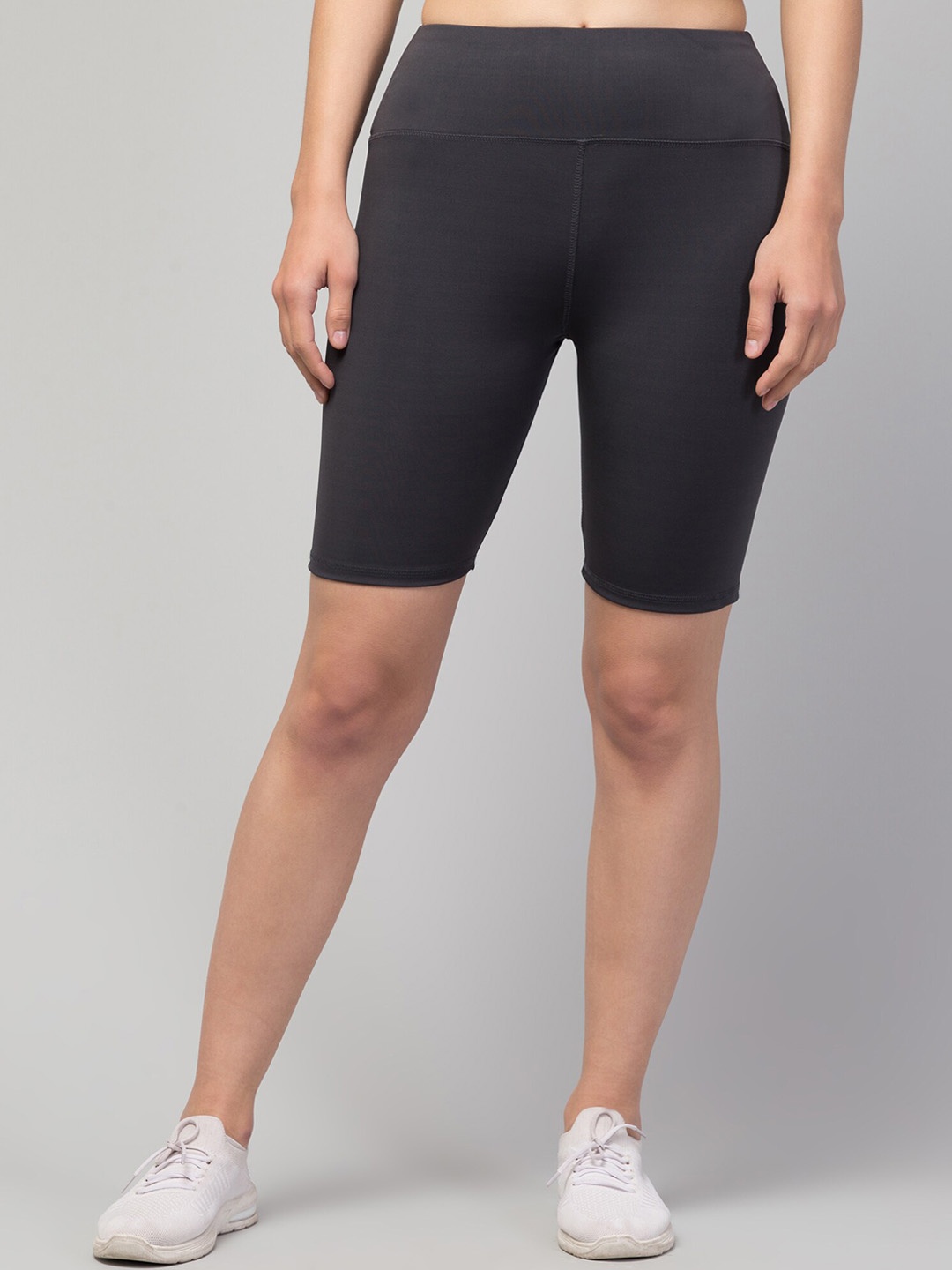 

Apraa & Parma Women Skinny Fit High-Rise Yoga Sports Shorts, Grey