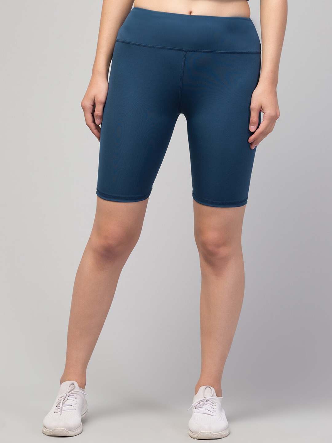 

Apraa & Parma Women Skinny Fit High-Rise Biker Shorts, Teal
