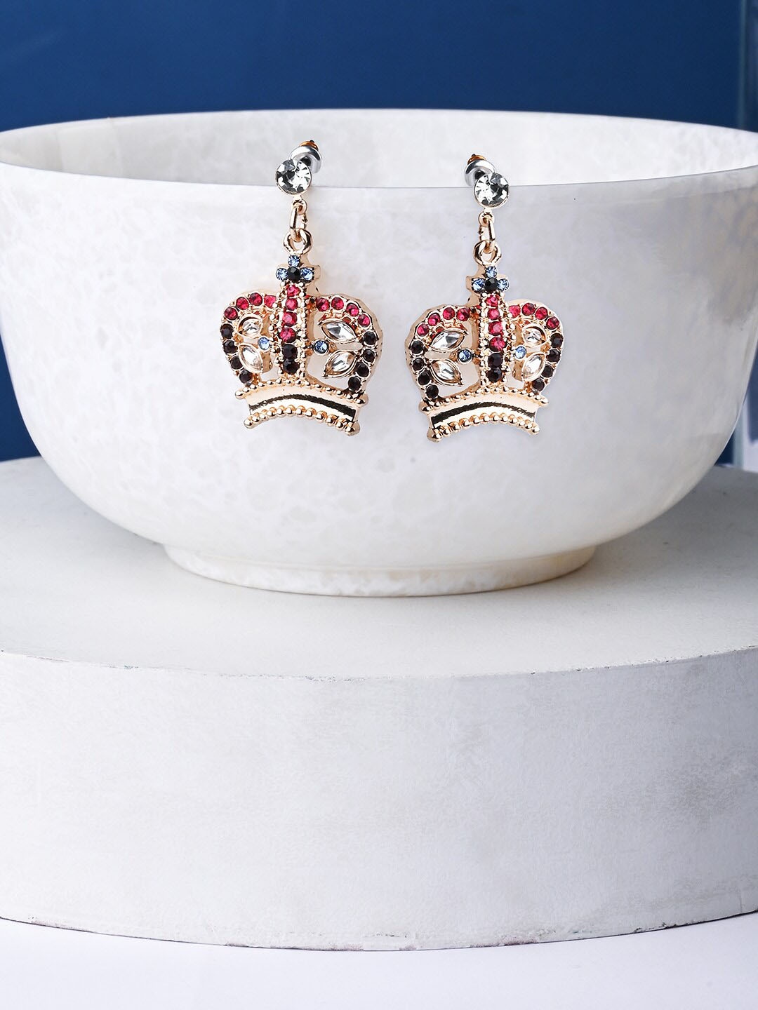 

Accessorize Gold-Plated Multi Crown Short Drop Earrings