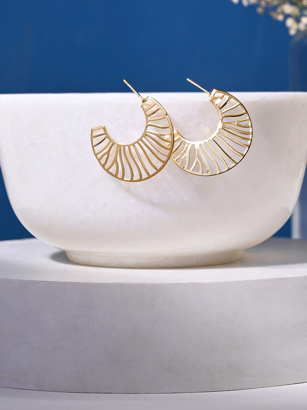 

Accessorize Gold-Plated Cutout Crescent Hoop Earrings
