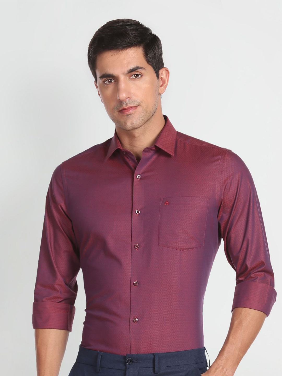 

Arrow Micro Ditsy Printed Formal Pure Cotton Shirt, Magenta