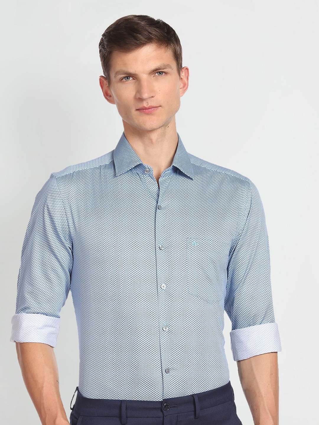 

Arrow Micro Ditsy Printed Pure Cotton Formal Shirt, Blue